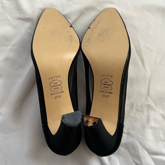 Apostrophe Lettie Vintage Black Heels Mesh Detail - Picture 8 of 9